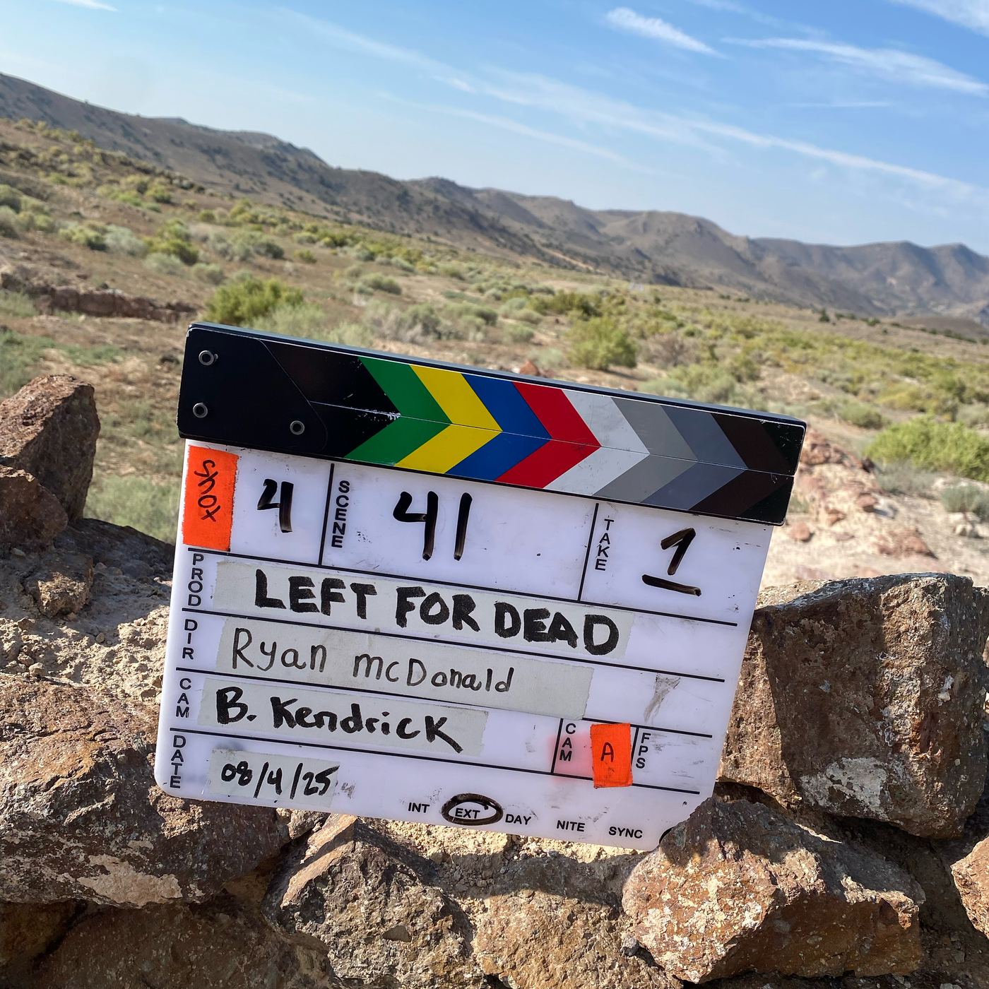 Clapperboard for Left for Dead, Scene 41, Take 1, directed by Ryan McDonald